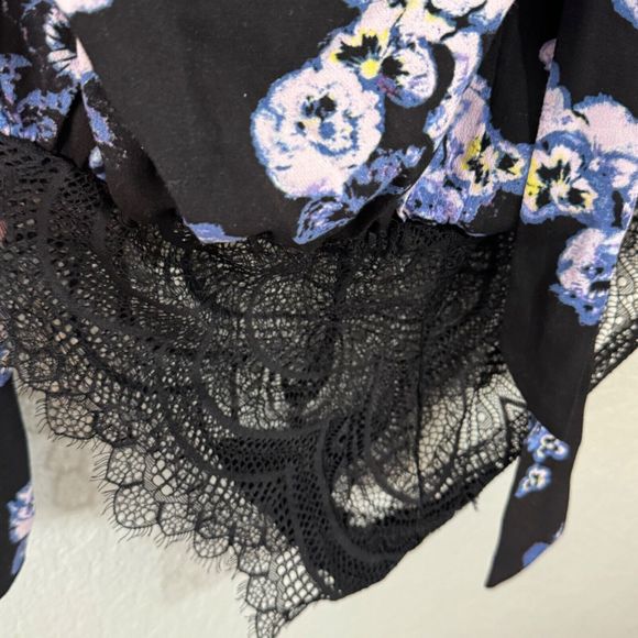 Free People Forties Feels Flowy Floral Bodysuit Bell Sleeves Womens Size Medium - Picture 3 of 6